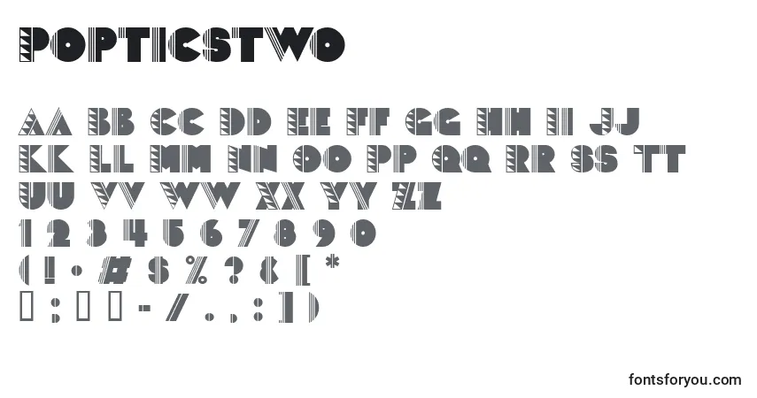 Popticstwo-fontti – aakkoset, numerot, erikoismerkit
