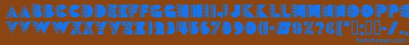 Popticstwo-Schriftart – Blaue Schriften auf braunem Hintergrund