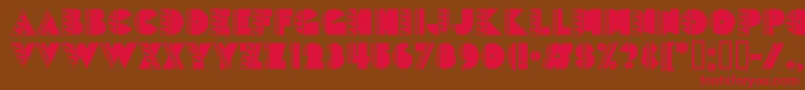 Popticstwo Font – Red Fonts on Brown Background