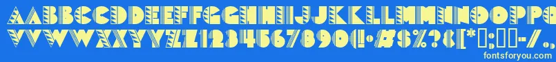 Popticstwo Font – Yellow Fonts on Blue Background