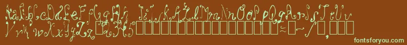 OooLaLa Font – Green Fonts on Brown Background