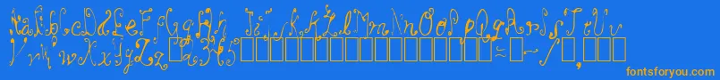 OooLaLa Font – Orange Fonts on Blue Background