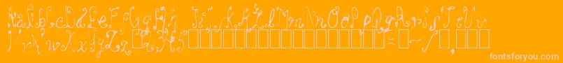OooLaLa-Schriftart – Rosa Schriften auf orangefarbenem Hintergrund