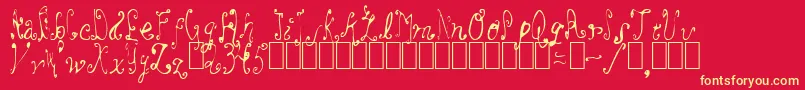 Fonte OooLaLa – fontes amarelas em um fundo vermelho