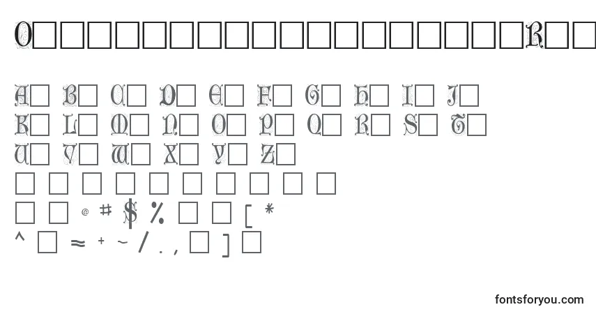 Czcionka Olderenglishcaps118Regular – alfabet, cyfry, specjalne znaki