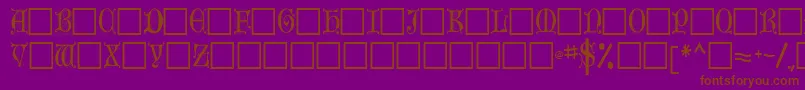 fuente Olderenglishcaps118Regular – Fuentes Marrones Sobre Fondo Morado