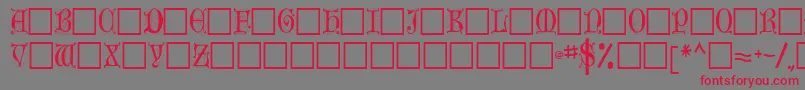 フォントOlderenglishcaps118Regular – 赤い文字の灰色の背景