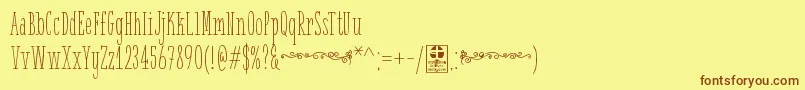 Шрифт WhiteFestiveDemo – коричневые шрифты на жёлтом фоне
