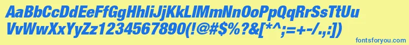 Шрифт HelveticaneueltstdBlkcno – синие шрифты на жёлтом фоне