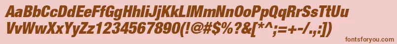 Fonte HelveticaneueltstdBlkcno – fontes marrons em um fundo rosa