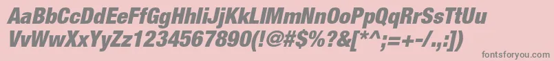 HelveticaneueltstdBlkcno-Schriftart – Graue Schriften auf rosa Hintergrund