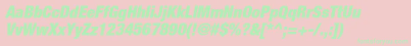 HelveticaneueltstdBlkcno Font – Green Fonts on Pink Background