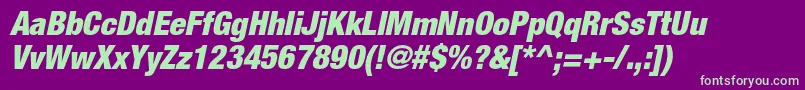 HelveticaneueltstdBlkcno-fontti – vihreät fontit violetilla taustalla