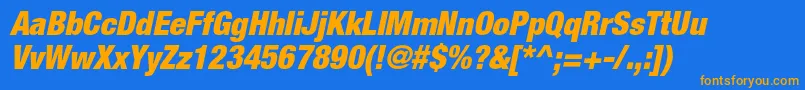 HelveticaneueltstdBlkcno Font – Orange Fonts on Blue Background