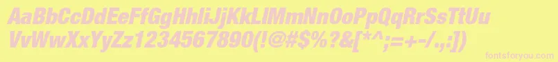 HelveticaneueltstdBlkcno Font – Pink Fonts on Yellow Background