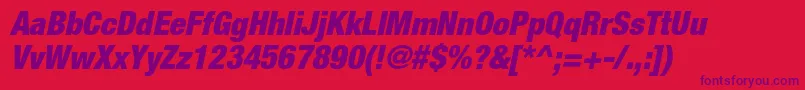 HelveticaneueltstdBlkcno Font – Purple Fonts on Red Background