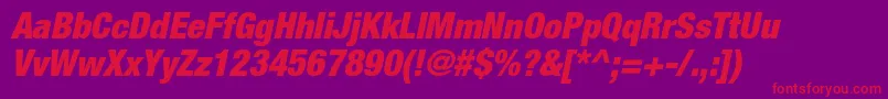 HelveticaneueltstdBlkcno Font – Red Fonts on Purple Background