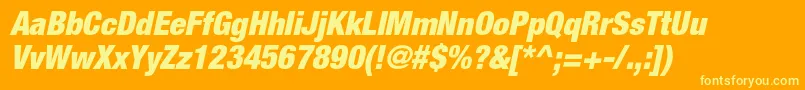 Czcionka HelveticaneueltstdBlkcno – żółte czcionki na pomarańczowym tle