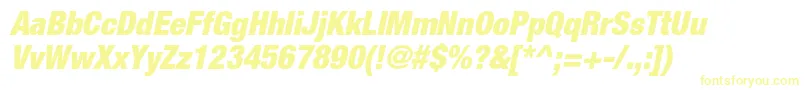 HelveticaneueltstdBlkcno-Schriftart – Gelbe Schriften auf weißem Hintergrund