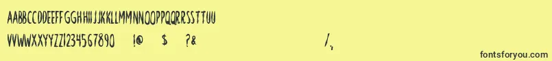 Nevermore Font – Black Fonts on Yellow Background