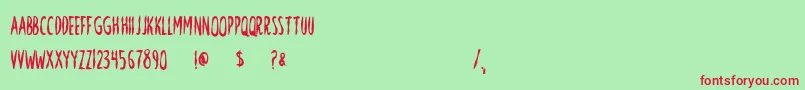 Nevermore Font – Red Fonts on Green Background