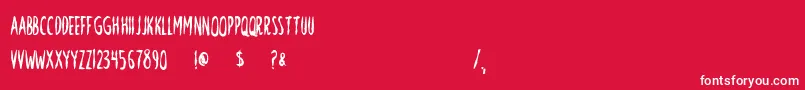 Fonte Nevermore – fontes brancas em um fundo vermelho