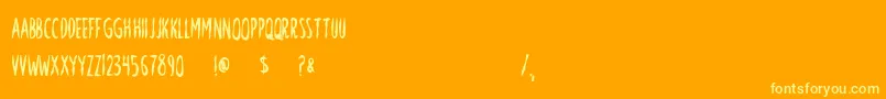 Nevermore Font – Yellow Fonts on Orange Background