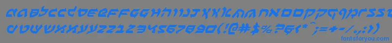 BenZionExpandedItalic Font – Blue Fonts on Gray Background