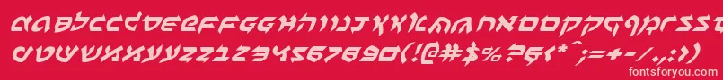 BenZionExpandedItalic Font – Pink Fonts on Red Background