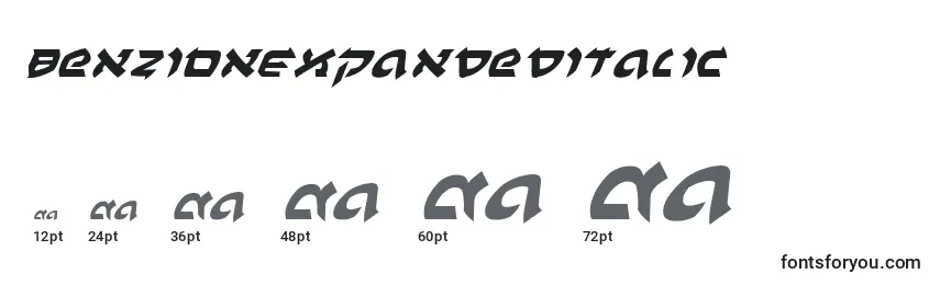 Размеры шрифта BenZionExpandedItalic