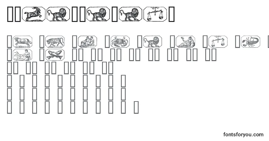 Шрифт Stjernetegn – алфавит, цифры, специальные символы