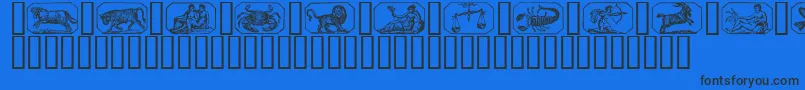 Stjernetegn Font – Black Fonts on Blue Background