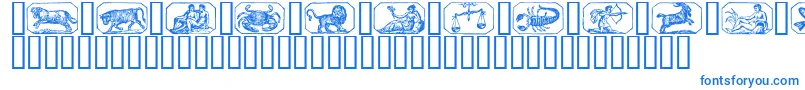 Stjernetegn Font – Blue Fonts on White Background