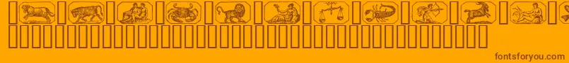 Stjernetegn Font – Brown Fonts on Orange Background