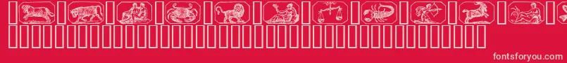 Stjernetegn Font – Pink Fonts on Red Background