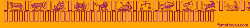 Stjernetegn Font – Purple Fonts on Orange Background
