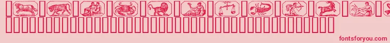 Stjernetegn Font – Red Fonts on Pink Background