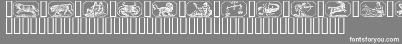 Stjernetegn Font – White Fonts on Gray Background