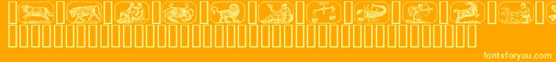 Stjernetegn Font – Yellow Fonts on Orange Background