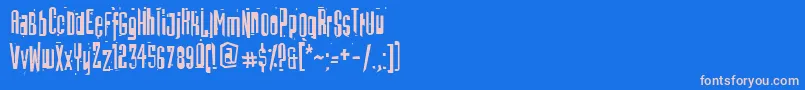 フォントBatmosRegular – ピンクの文字、青い背景