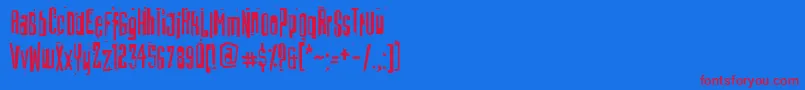 BatmosRegular Font – Red Fonts on Blue Background