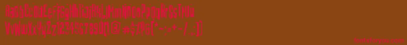 フォントBatmosRegular – 赤い文字が茶色の背景にあります。
