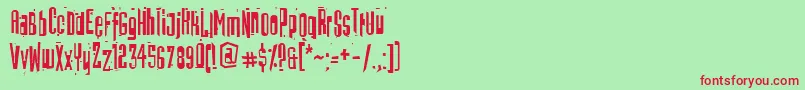 BatmosRegular Font – Red Fonts on Green Background