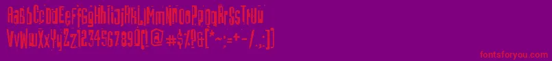 BatmosRegular-Schriftart – Rote Schriften auf violettem Hintergrund
