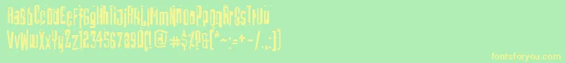 BatmosRegular Font – Yellow Fonts on Green Background