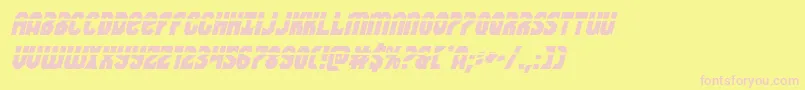 Warnationlaserital Font – Pink Fonts on Yellow Background