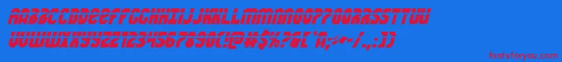 Warnationlaserital Font – Red Fonts on Blue Background