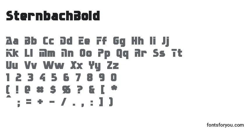 A fonte SternbachBold – alfabeto, números, caracteres especiais
