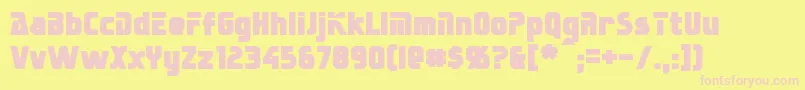 SternbachBold-fontti – vaaleanpunaiset fontit keltaisella taustalla