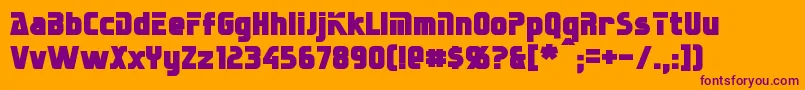 SternbachBold-fontti – violetit fontit oranssilla taustalla